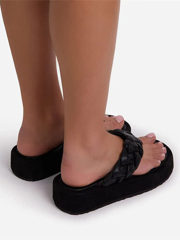 Casual Braided Flip-Flops Sandals Orange / 10