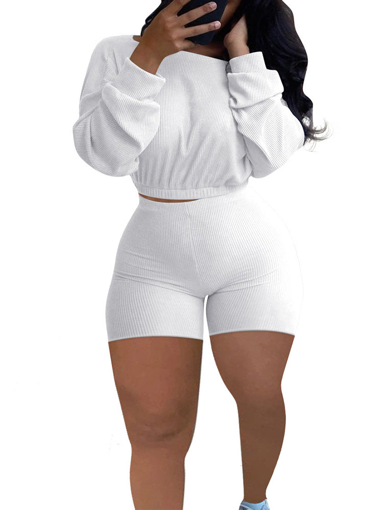 Ribbed Shorts Set Black / S