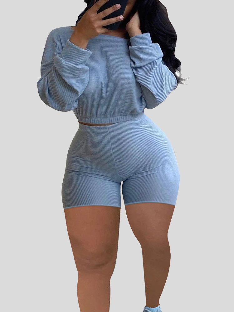 Ribbed Shorts Set Black / XL