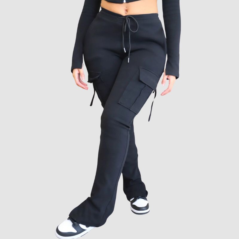 Drawstring Slit Cargo Pant Pink / XL