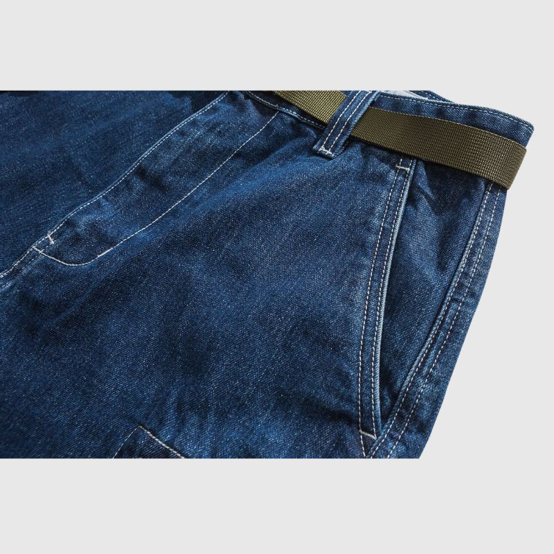 Loose Plaid Pocket Jorts Blue / XL