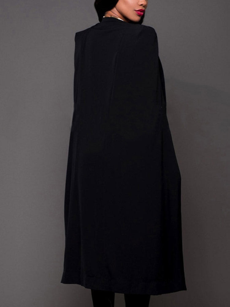 Long Sleeve Cape Blazer Black / XL