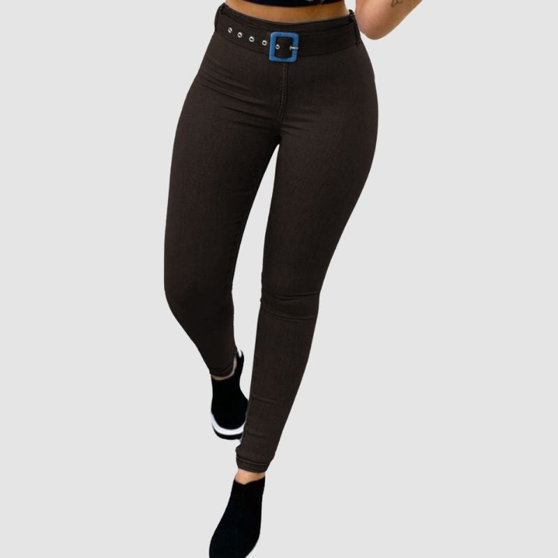 Highly Elasticity Tight Pants Light Blue / XL