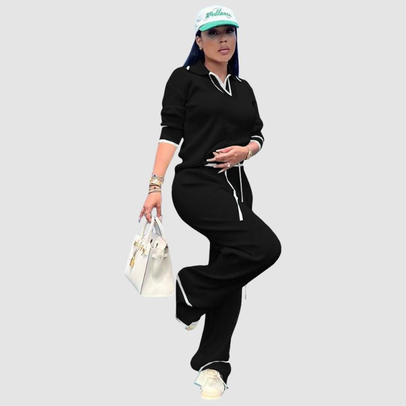 Casual Wide Leg Pant Knit Set White / XL