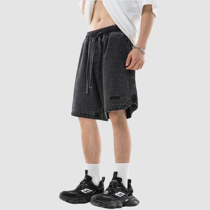 Slit Design Washed Jorts Black / XL
