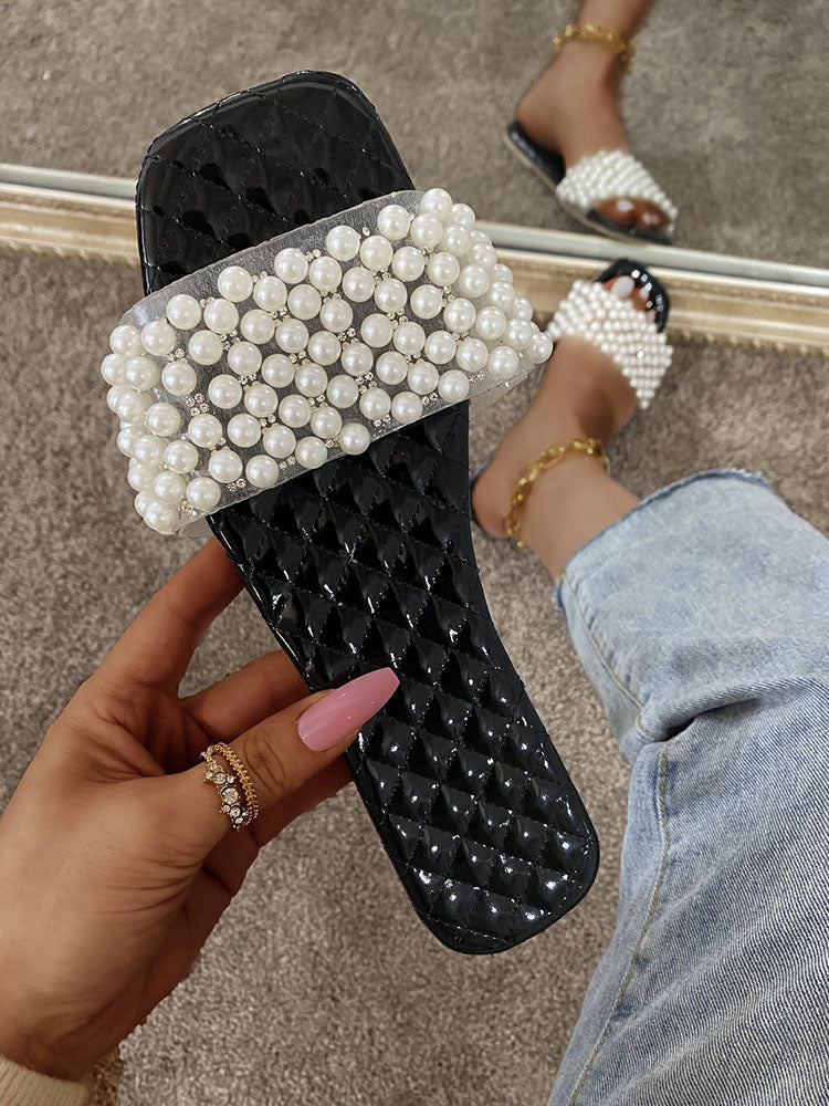 Pearl Decor Sandals Pink / 9/9.5