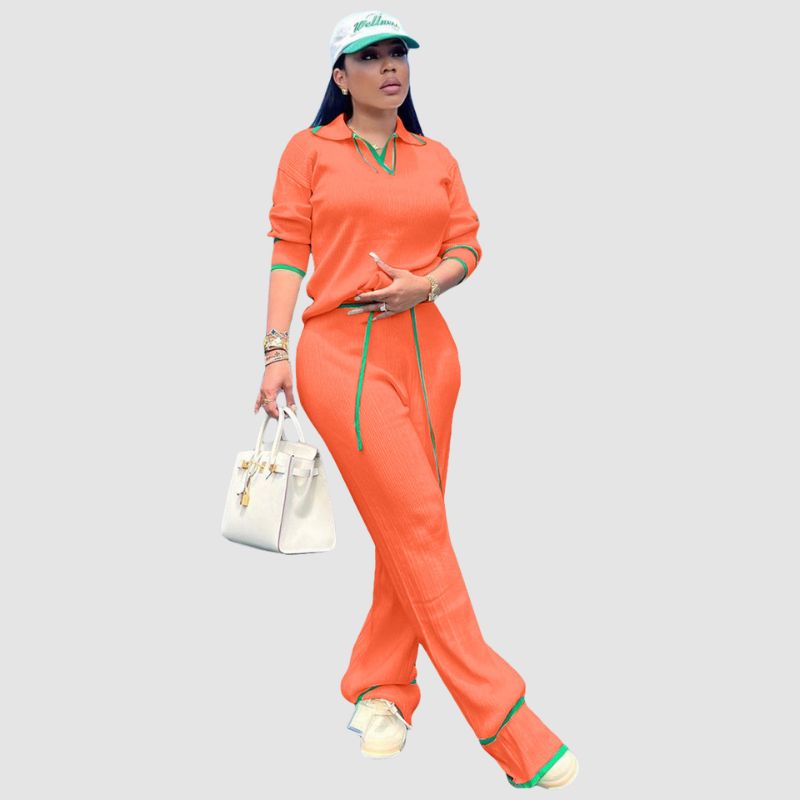 Casual Wide Leg Pant Knit Set White / 2XL