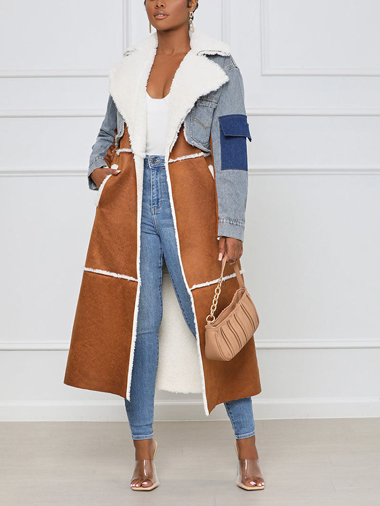 Woolen Denim Trench Coat Blue / XL
