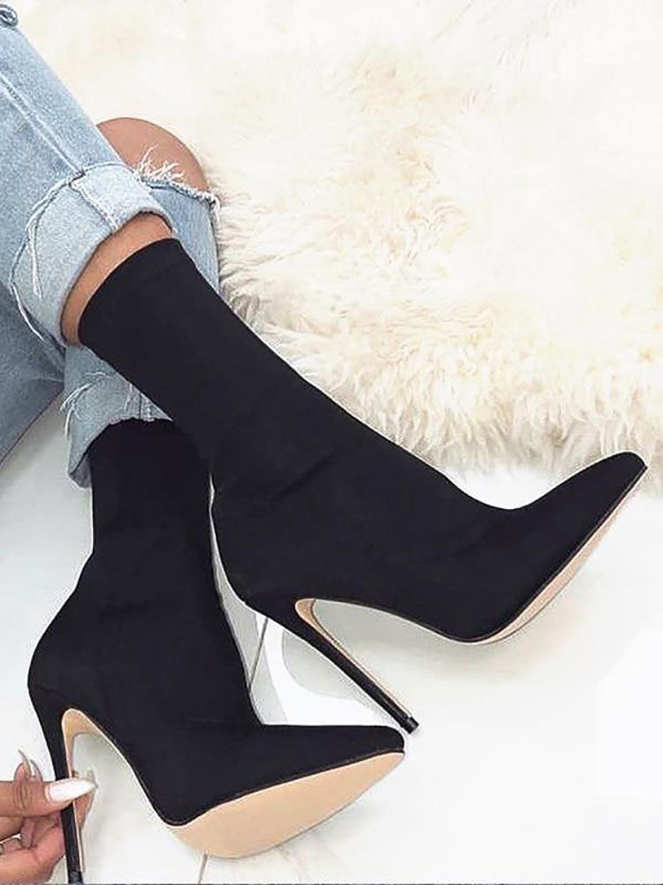 Pointed Toe Ankle Boot Rose / 6.5/7