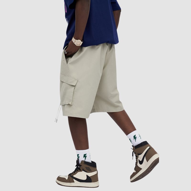 Pocket Patch Drawstring Cargo Shorts Army Green / M