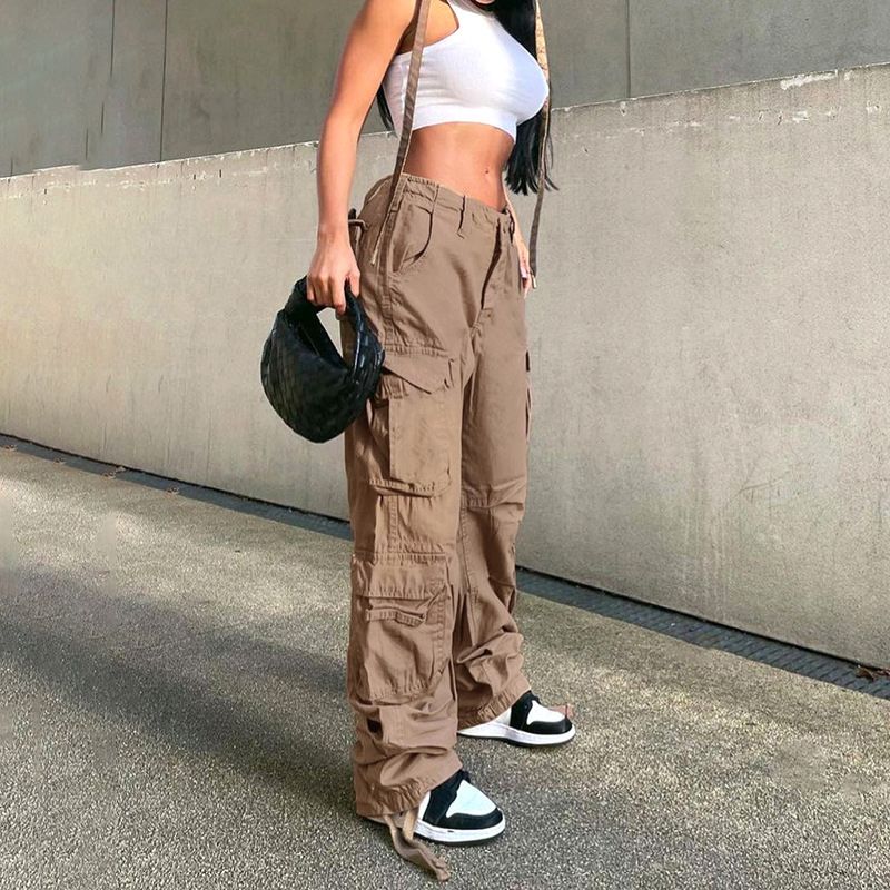 Vintage Wide Leg Cargo Pants Black / 2XL