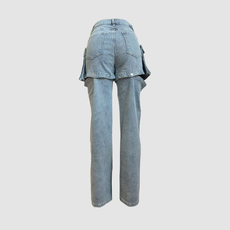 Pocket Patch High-Waist Jean Blue / 2XL