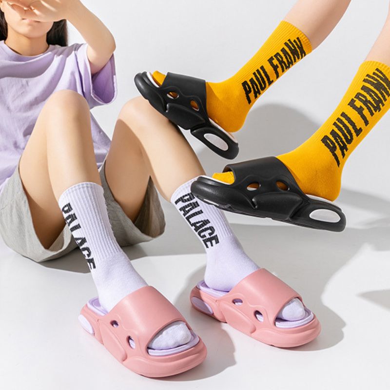 Color Contrast Platform Slippers Black / EU:44-45:US Women's 13-14.5 Men's 10.5-12