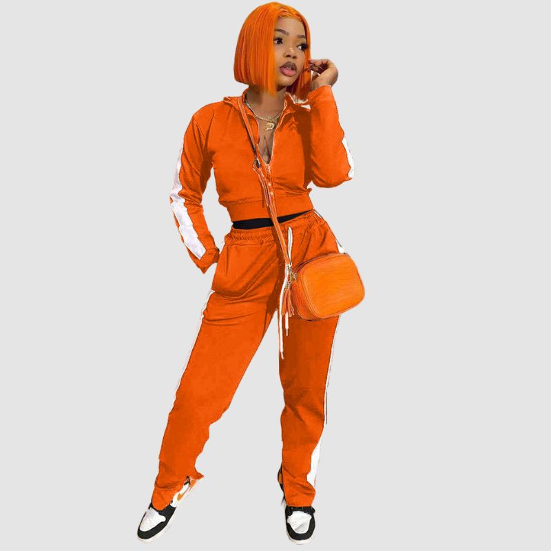 Patchwork Slit Design Sport Set Black / 2XL