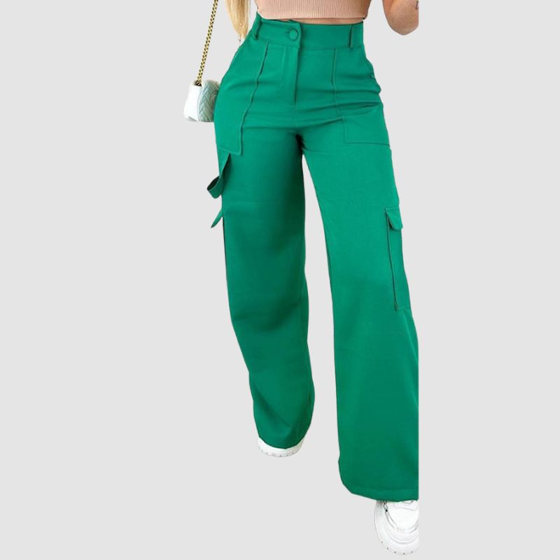 Pocket Patch High Waist Cargo Pants Black / L