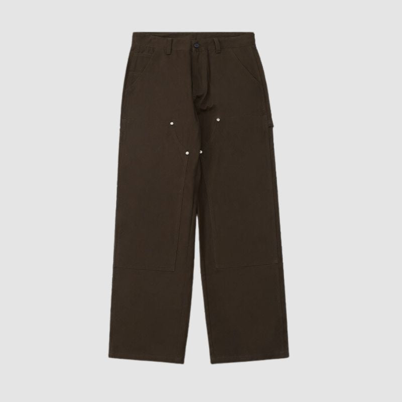 Wide Leg Solid Color Cargo Pants White / S