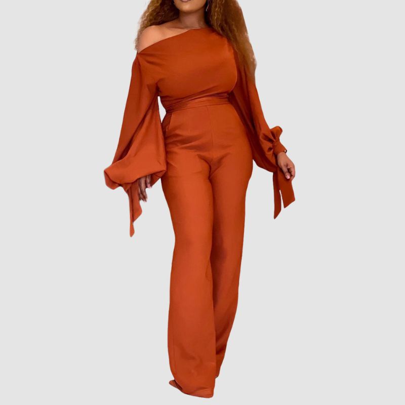 Off Shoulder Wide Leg Jumpsuit Green / 2XL