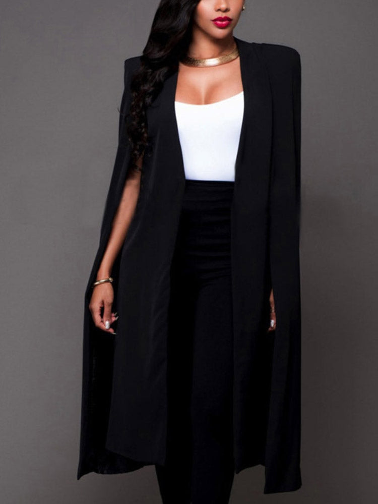 Long Sleeve Cape Blazer Black / M