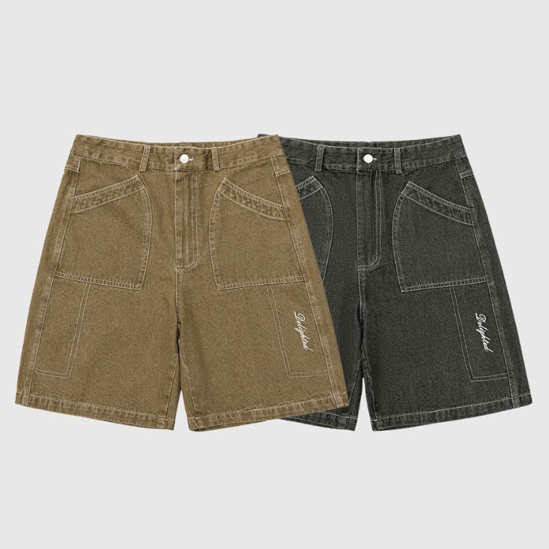 Vintage Distressed Solid Jorts Black / M