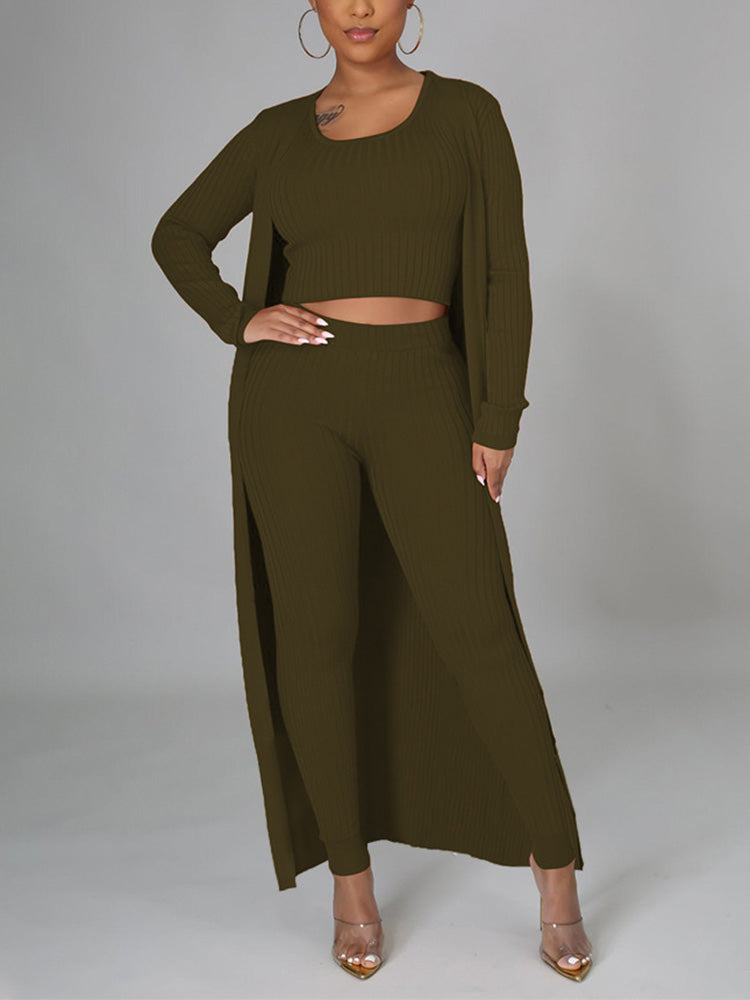 Ribbed 3PC Set Black / 2XL
