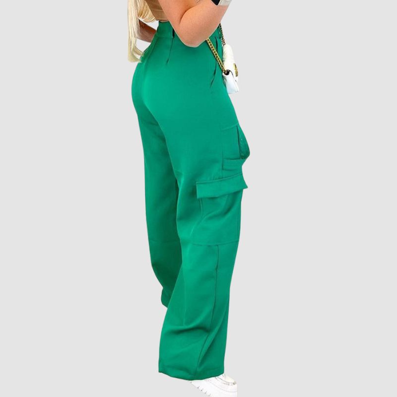 Pocket Patch High Waist Cargo Pants Black / XL