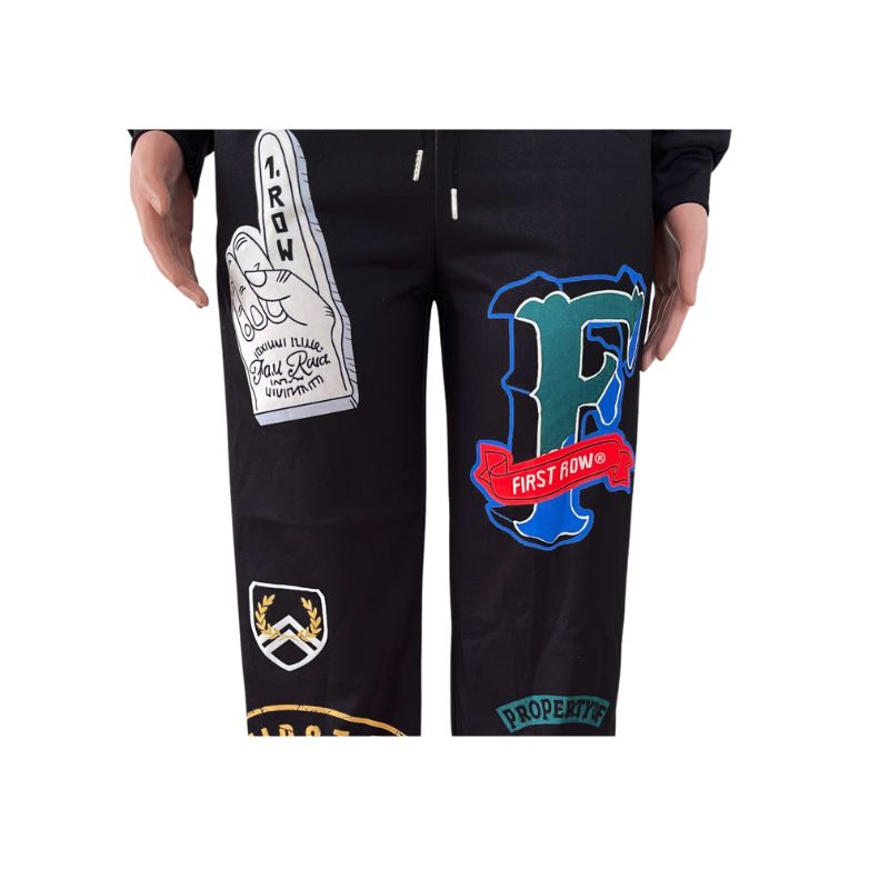 Pattern Printed Design Pant Set Black / S