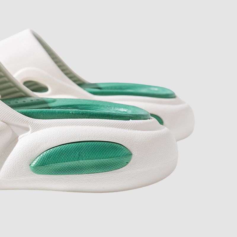 Color Contrast Platform Slippers White / EU:36-37:US Women's 5-6.5