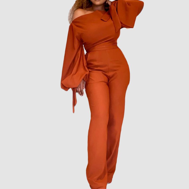 Off Shoulder Wide Leg Jumpsuit Green / 3XL