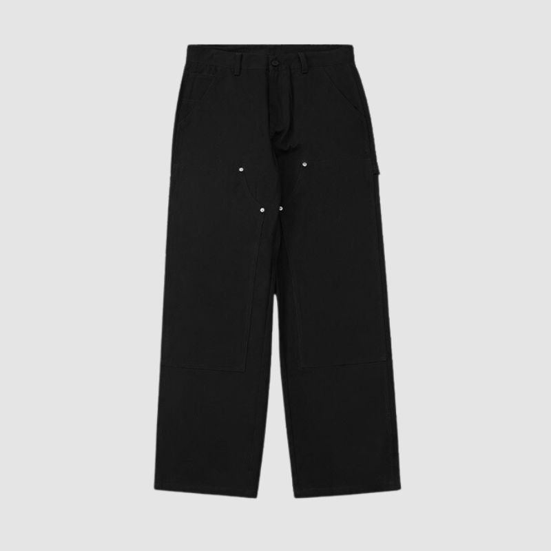 Wide Leg Solid Color Cargo Pants White / L