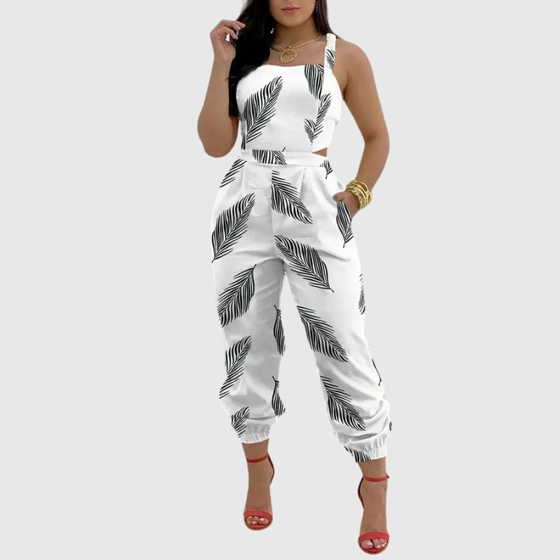 Halter Backless High Waist Jumpsuit Orange / M