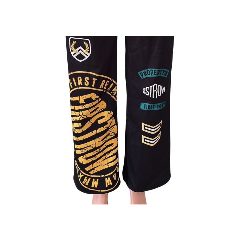 Pattern Printed Design Pant Set Black / M