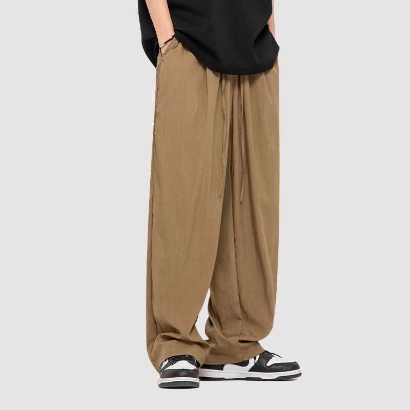 Simple Straight Leg Yamamoto Pants Apricot / M