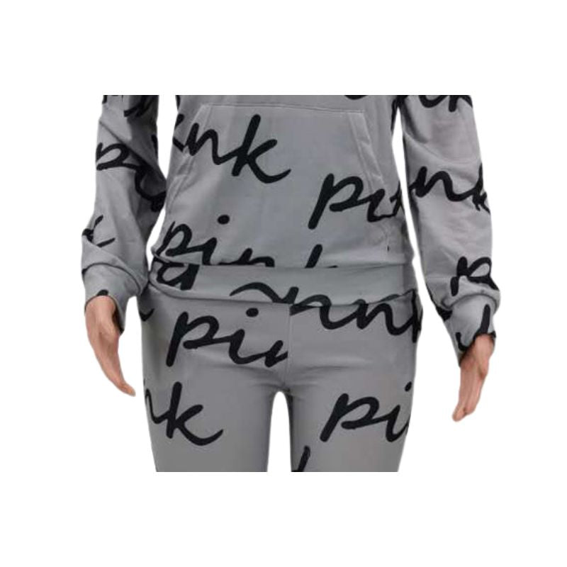 Letter Printed Zipper Set Grey / M