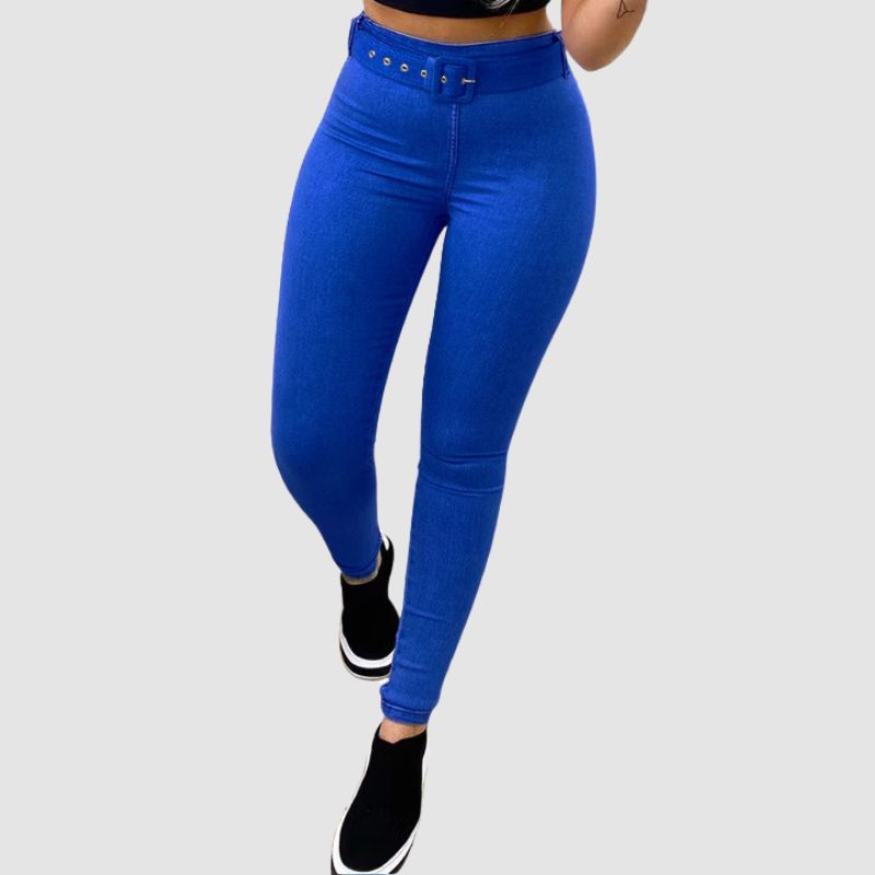 Highly Elasticity Tight Pants Dark Blue / L