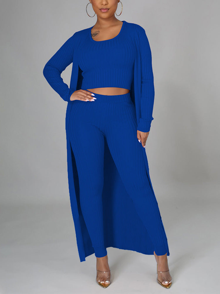 Ribbed 3PC Set Pink / S
