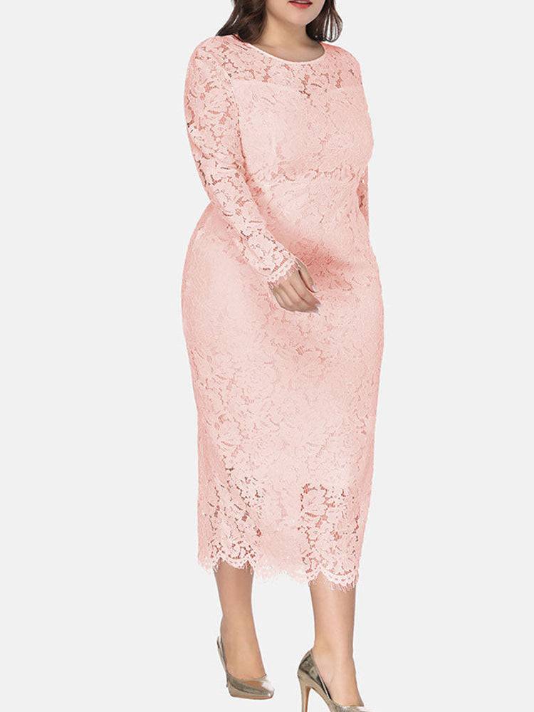 Elegant Lace Maxi Dress White / XL
