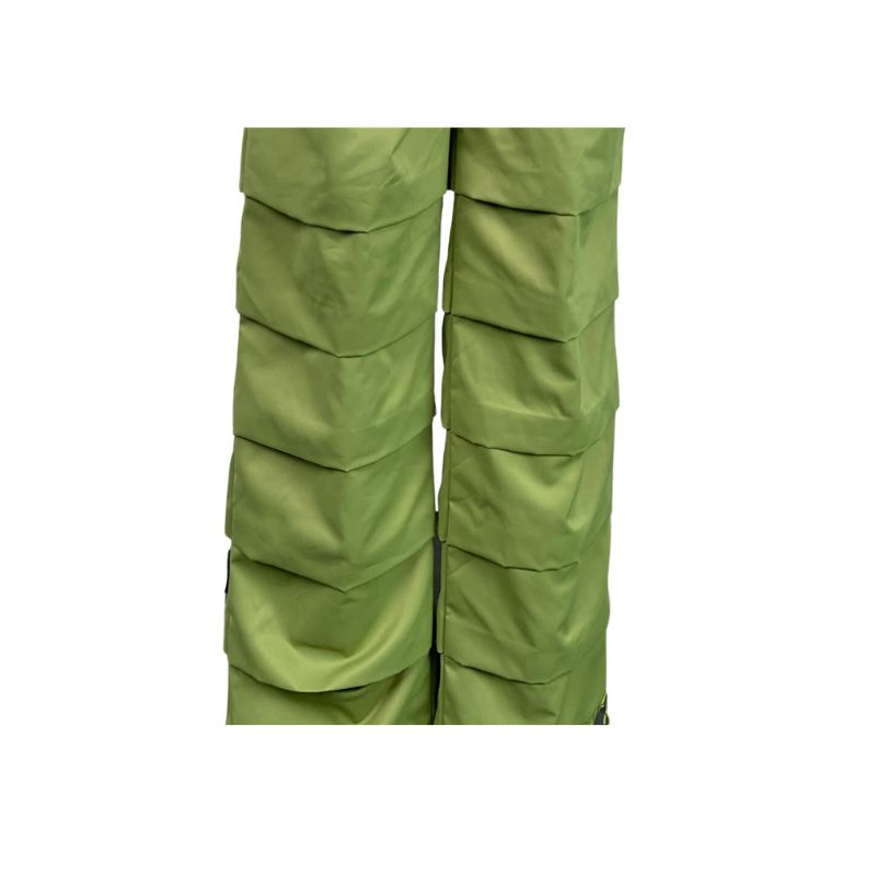 Pleated Drawstring Cargo Pants Green / L