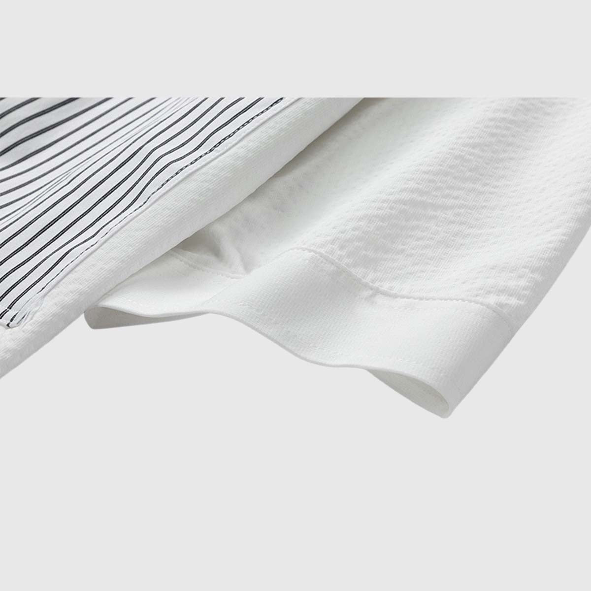 Modern Striped Panel Shirt White / XL