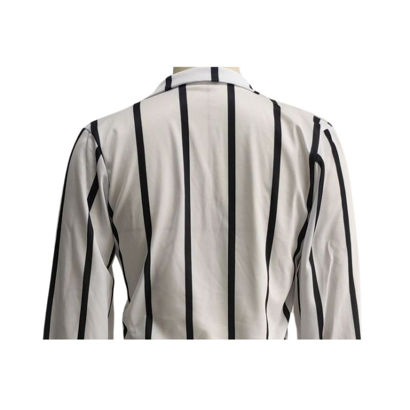 Stripe Printed Shirt Set Black / L