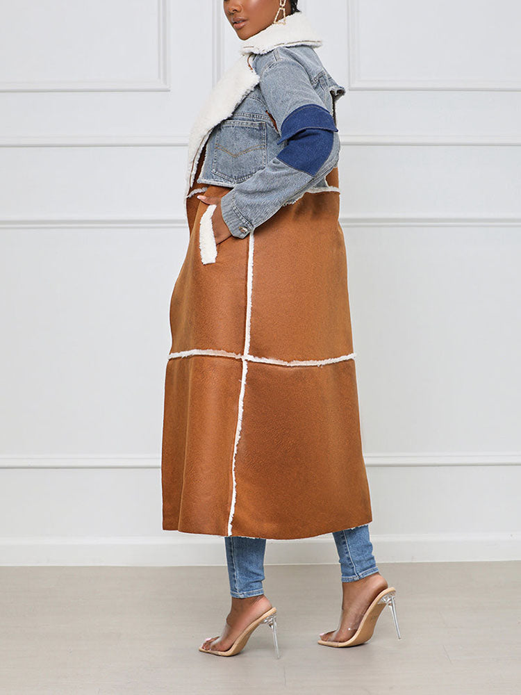 Woolen Denim Trench Coat Black / S
