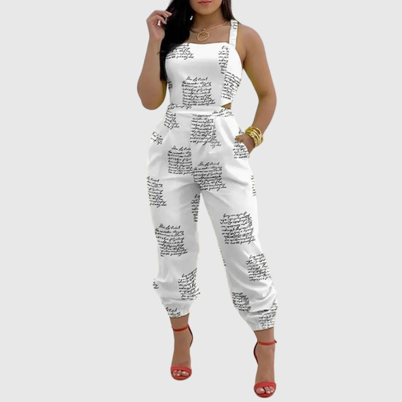 Halter Backless High Waist Jumpsuit Orange / XL