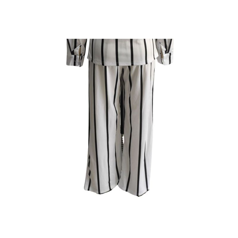 Stripe Printed Shirt Set Black / XL