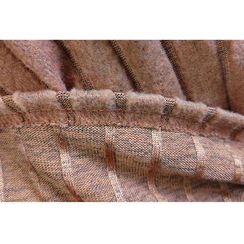 Plus Size Solid Color Knit Set Brown / 4XL