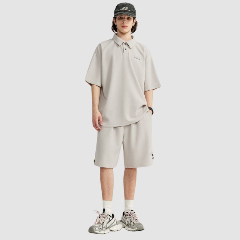 Solid Polo Tee Set Beige / S