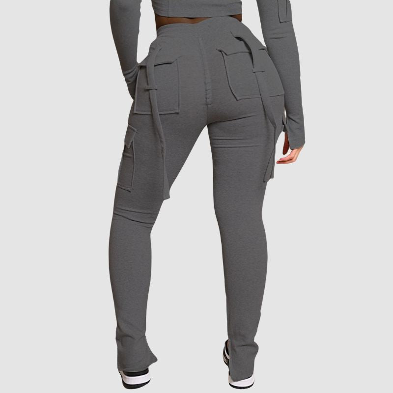Drawstring Slit Cargo Pant Black / XL