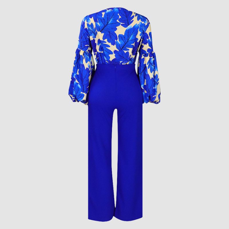 Flower Printed Wide Leg Pant Set Rose / L