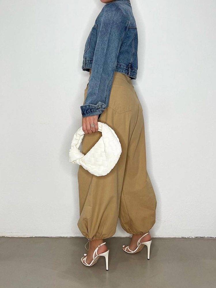 Cargo Loose Fit Pants Khaki / M