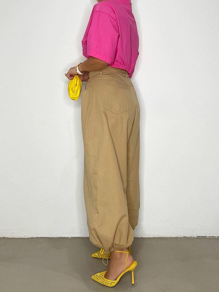 Cargo Loose Fit Pants Khaki / XL