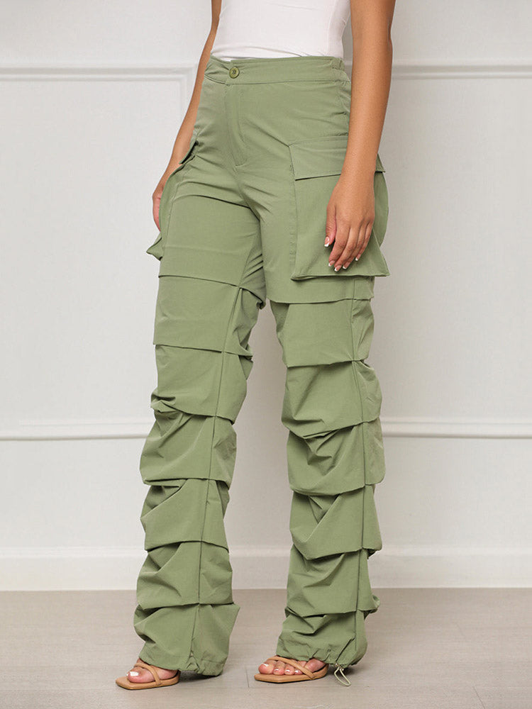 Ruched Cargo Pants Black / S