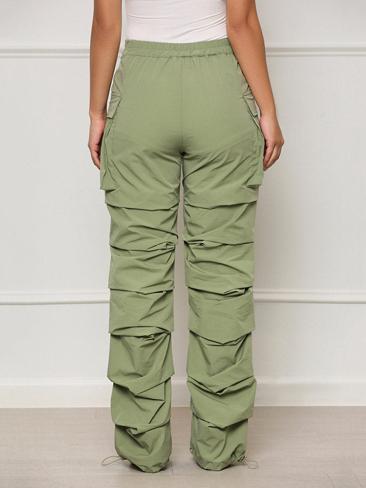 Ruched Cargo Pants Black / M